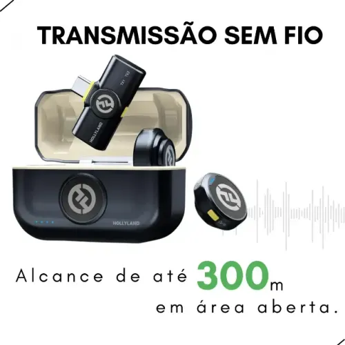 Hollyland Lark M2 Microfone Lapela Sem Fio, Compatível com Android, IPhone 15