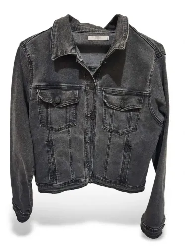 Jaqueta Jeans Cropped Lez a Lez - Preto Estonado (Tamanho P)