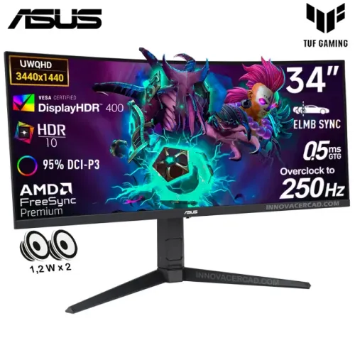 Monitor Asus TUF 34 WQHD 250hz - novo, lacrado, 0km - nfe e 3 anos de garantia