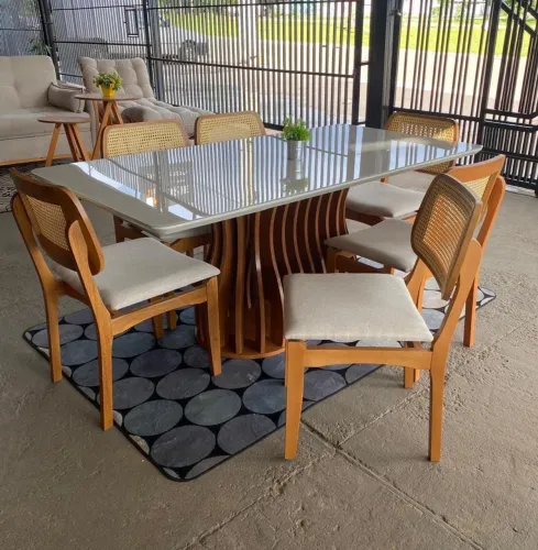 MESA SALVADOR 1,80 X 90 c/ 6 CADEIRAS DIANA TAUARI*