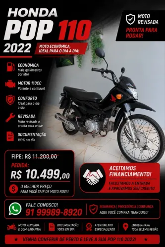Moto Pop 110i - Ano 2022