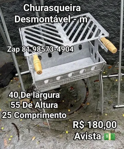Churrasqueira desmontável em alumínio fundido
