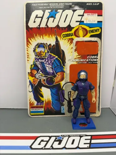 Gi Joe Cobra Tele-Viper - v1 - 1985 - comandos em ação- Com RARA cartela. 