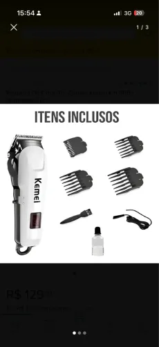 Maquina de cortar cabelo e barba sem fio profissional KEMEI Original lacrada