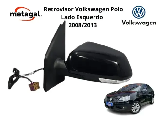 Retrovisor Volkswagen Polo 2009 2010 2011 2012 2013 Le (Usado)