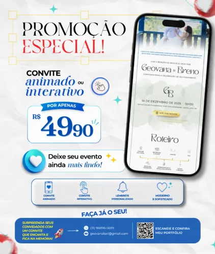Convite personalizado interativo ou animado