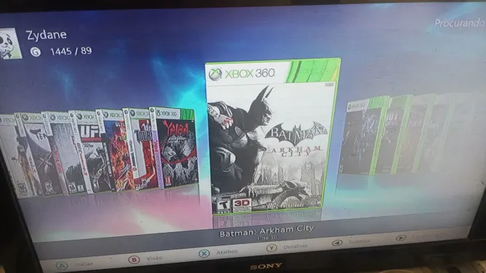 Xbox com jogos no HD