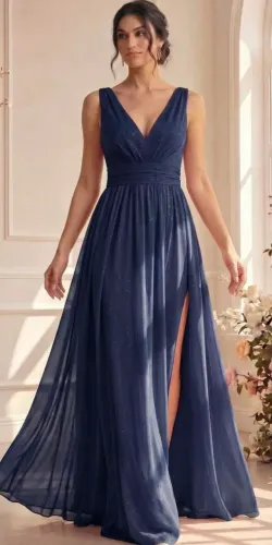 Vestido festa, casamento, formatura ( Azul Marinho)