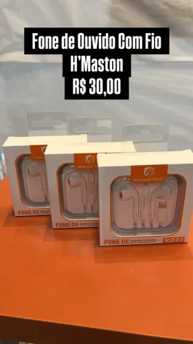Fone de ouvido com Fio H´MASTON - Loja Fisica