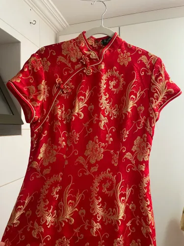 Vestido cheongsam chinês 40 grande