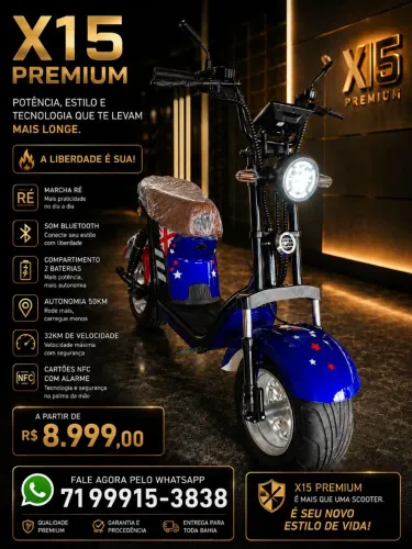 ZERO KM SCOOTER X15 PREMIUM na CAIXA ZERADA GARANTIA NOTA FISCAL