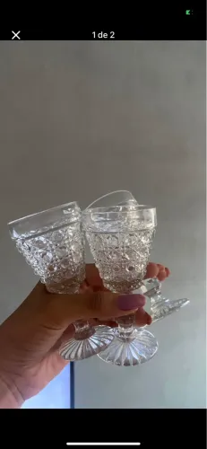 4 taça cristal bico de jaca (para whisky)