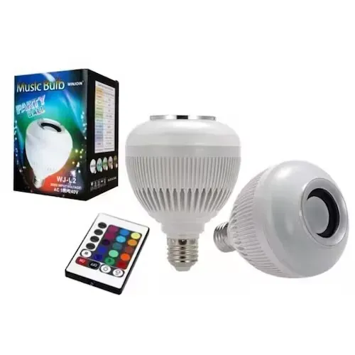 Lampada Musical Caixa Som 3w Bluetooth Led Rgb Com Controle - R$ 44,99