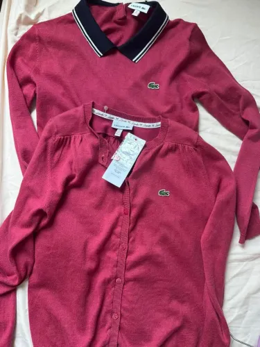Conjunto novo Camiseta Polo + Casado de botão manga Longa Menina tamanho 10