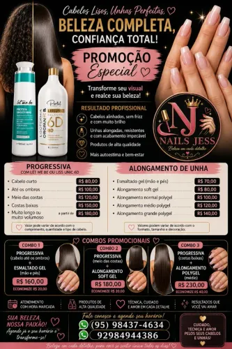 São oferecidos serviços de cabelo e unhas.