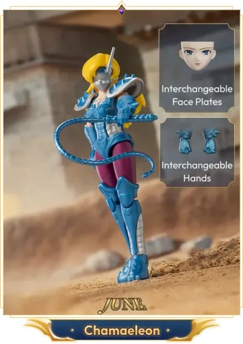 Saint Seiya Blokees June de Camaleão Action Figure NOVO
