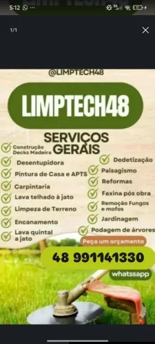 Serviços gerais,limpeza de telhado e pátio a Wap,jardinagem, poda de árvores etc..