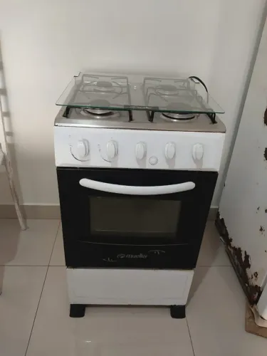 Fogão Mueller 4 Bocas com Tampa de Vidro - Funcionando