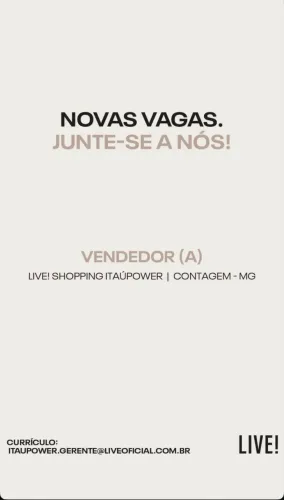 Vaga para Vendedora