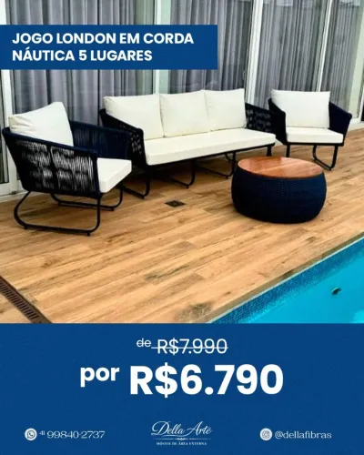 PROMOÇÃO MÓVEIS PARA ÁREA EXTERNA NA CORDA, TRICÔ NÁUTICO E FIBRA SINTÉTICA