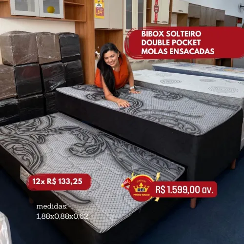 PROMOÇÃO URGENTE - Cama Bibox SOLTEIRO e SOLTEIRÃO com Cama Auxiliar MOLAS ENSACADAS 