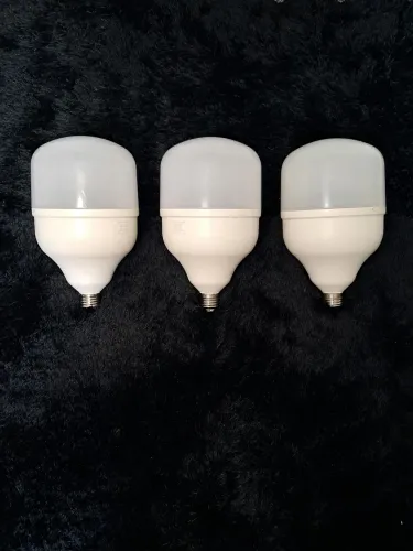 Kit 03 Lâmpada Led T140 E27, Bulbo 50w, 6.500k, Bivolt Branco-frio
