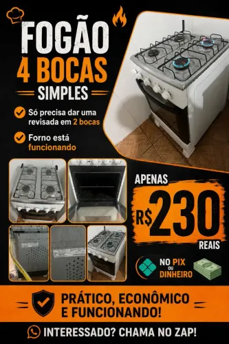 Fogão 4 bocas a gás