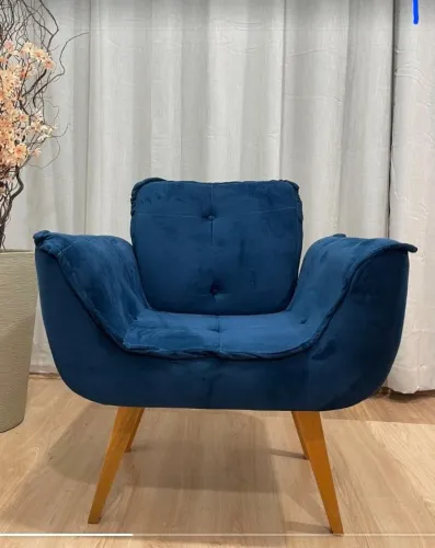 Poltrona Decorativa veludão azul