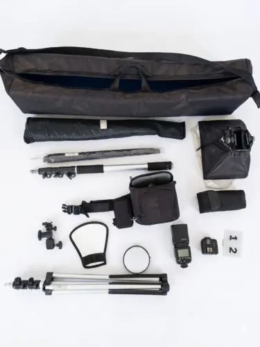 Kit Iluminação Profissional: Flash TTL + Rádio Flashpoint + Octabox + Acessórios