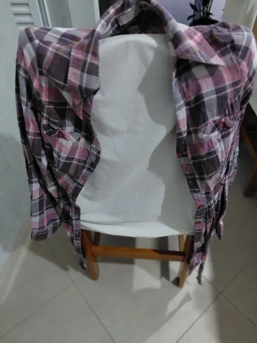 Camisa xadrez tipo vestido