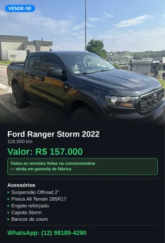 Ford Ranger Storm 3.2 20V 4X4 CD Diesel AUT 2022