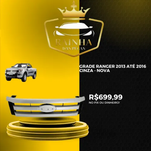 Grade Ranger 2013 até 2016 Cinza - NOVA