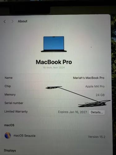 macbook pro 16 M4 24GB 556GB Garantia até jan/2027