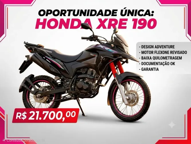 MOTO XRE 190 ADV NOVA QUITADA EM DIAS