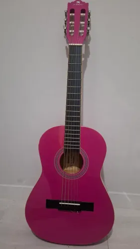 Violão Semi novo Nylon Infantil Michael Go Play Vm09e 1/4 Pink Pk