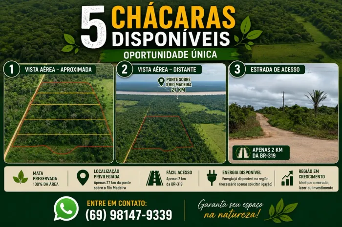 Chácaras na BR-319, 27 KM da ponte sobre o Rio Madeira