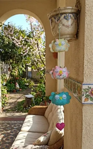Móbile de corujinhas em feltro, decoração, presente p/o dia das mães, namorados, crianças 