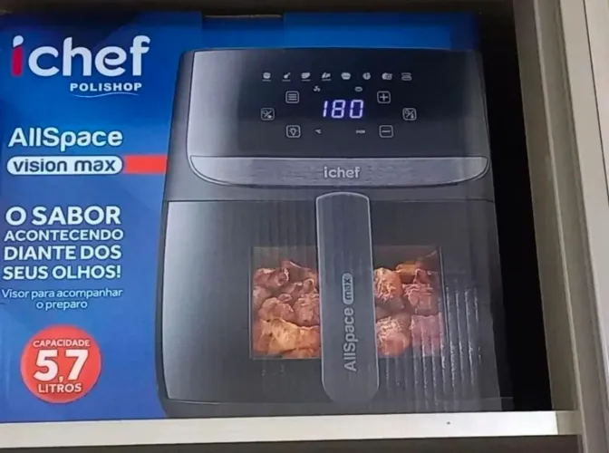 Airfryer iChef Polishop AllSpace Vision Max 5.7L Digital - Nova Lacrada na Caixa voltagem