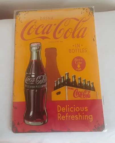 Placa Decorativa Coca-Cola * Em Metal * 20 x 30 CM. NOVA.
