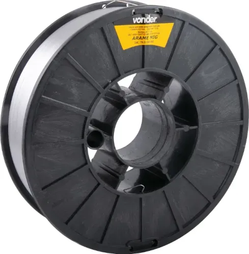 Arame MIG Tubular 0,8 mm, carretel plástico com 5 kg, sem gás, VONDER