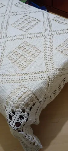 Colcha em crochê,sem uso,167x210 cm