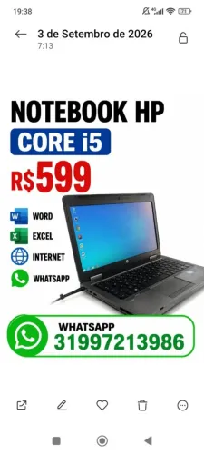 NOTEBOOK HP CORE I5 R$599