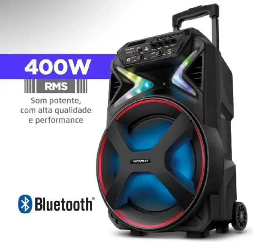 Caixa de Som Amplificada Mondial Connect Lights CM-400 400w Bivolt