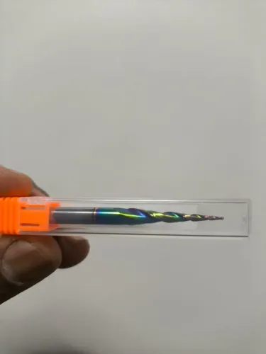 Fresa de topo espiral cônica com revestimento DLC Dreanique, 1 peça, com ponta esférica