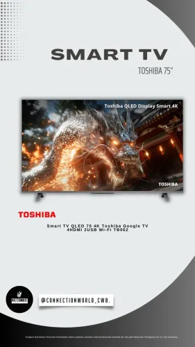 Smart TV QLED 75 4K Toshiba Google TV 4HDMI 2USB Wi-Fi TB062