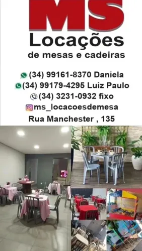 Locação de mesa e cadeiras pra festa, brinquedos e forração 