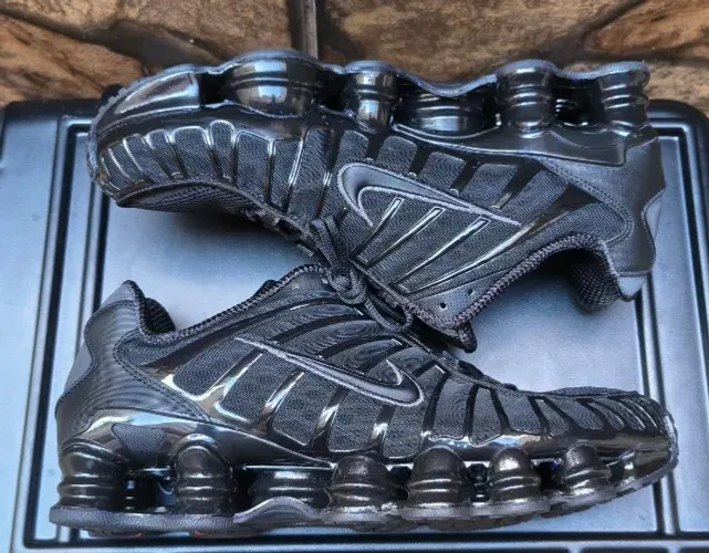 Nike shox tl preto black-black-mtlc hematite av3595-002 us 11 br 43