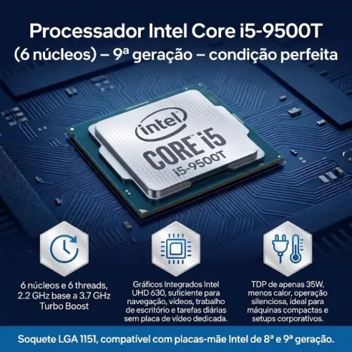 Processador Intel Core i5-9500T (6 núcleos) - 9ª geração - perfeito estado