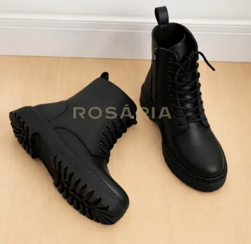 Bota Coturno Tratorada com zíper