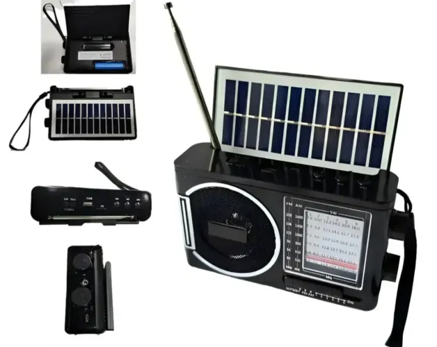 Radio retro completo am FM recarregável Bluetooth pendreve lanterna tomada 